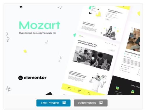 Mozart - Music School Elementor Template Kit
