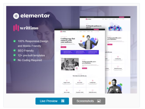 Writtimo - Content Writing Service Agency Elementor Kit
