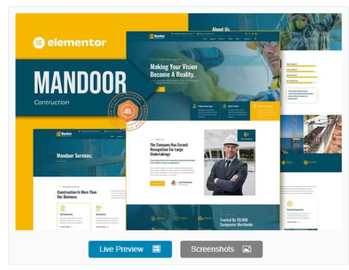 Mandoor - Construction Elementor Pro Template Kit