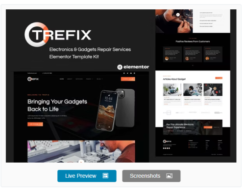 Trefix - Electronics & Gadgets Repair Services Elementor Template Kit