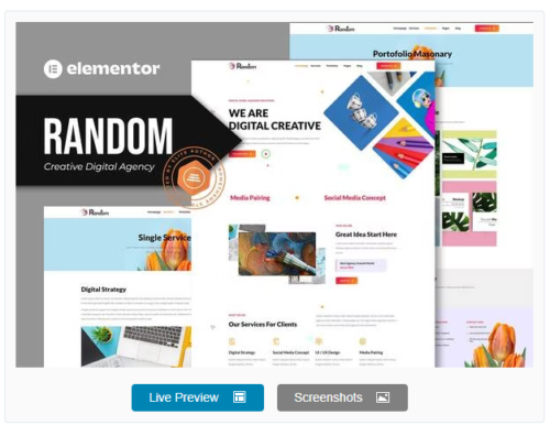 Random - Creative Digital Agency Elementor Template Kit