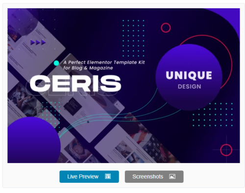 Ceris - Blog & Magazine Elementor Template Kit