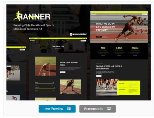 Ranner - Marathon Running Club & Sports Elementor Template Kit