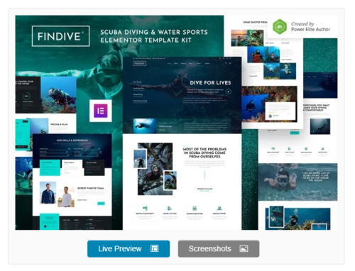 Findive – Scuba Diving & Water Sports Elementor Template Kit