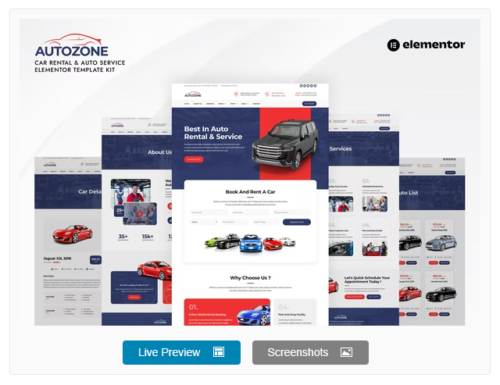 Autozone - Car Rental & Auto Service Elementor Template Kit