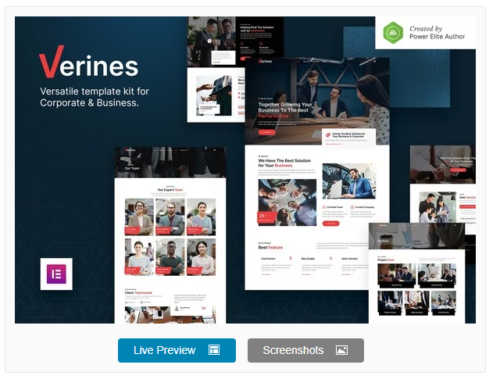 Verines – Professional Corporate & Business Elementor Template Kit