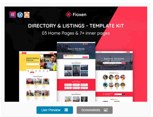 Fioxen - Travel Directory & Listings Elementor Template Kit