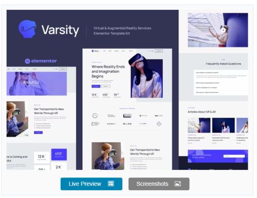 Varsity - Virtual & Augmented Reality Services Elementor Template Kit