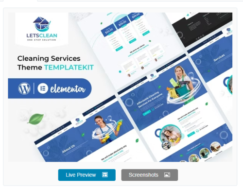 LetsClean - Cleaning Services Elementor Template Kit