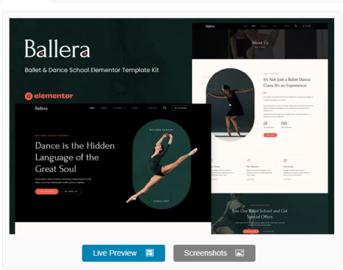 Ballera - Ballet & Dance School Elementor Template Kit