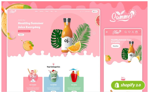 Summer Juices & Shakes - Shopify 2.0 Responsive Theme
