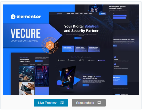 Vecure - Cyber Security Services Elementor Template Kit