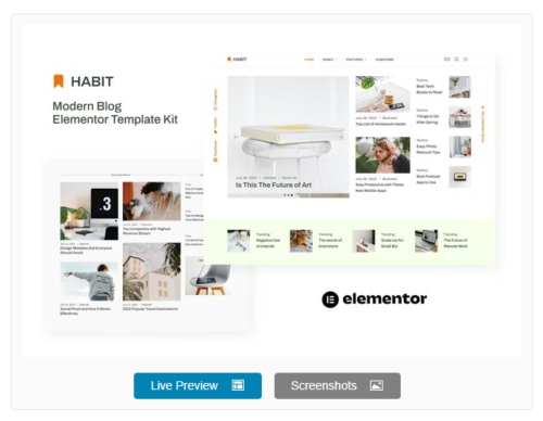 Habit - Modern Blog Elementor Template Kit