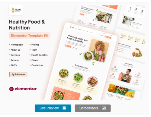 Nutriam - Healthy Food & Nutrition Service Elementor Template Kit