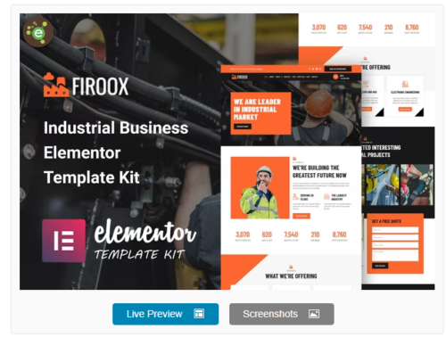 Firoox - Industrial Business Elementor Template Kit