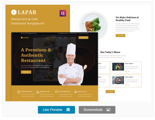 Lapar - Restaurant & Cafe Elementor Template Kit
