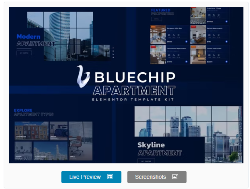 Bluechip - Apartment & Property Elementor Template Kit