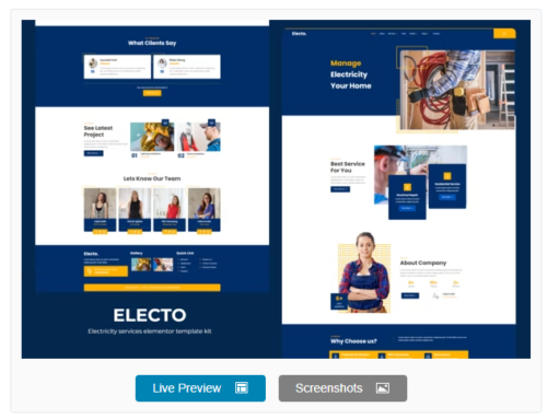 Electo - Electricity Services Elementor Template Kit
