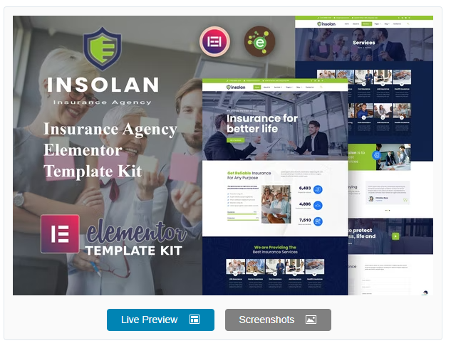 Insolan - Insurance Agency Elementor Template Kit