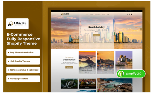 Amazing - Travel, Tours, and Tourism Agency Booking Responsive Shopify 2.0 Theme