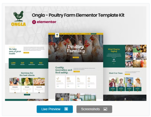 Ongla - Poultry Farm Elementor Template Kit