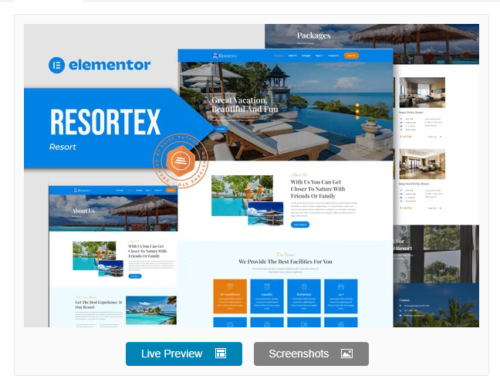Resortex - Hotel & Resort Elementor Pro Template Kit