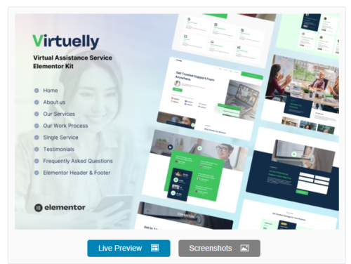 Virtuelly - Virtual Assistant Service Elementor Template Kit