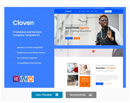 Cloven - IT Solutions & Services Company Elementor Template Kit