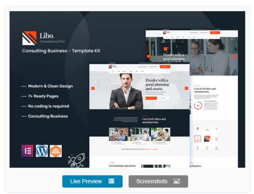 Libo - Consulting Business Elementor Template Kit