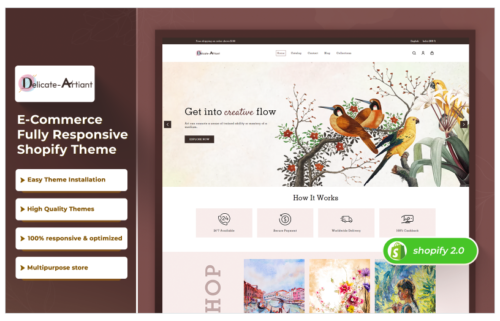 Delicate-Artian Premium Art and Painting Shopify 2.0 Theme