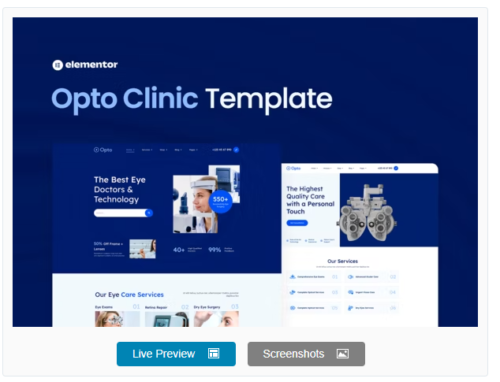 Opto – Eye Care Center Elementor Pro Template Kit