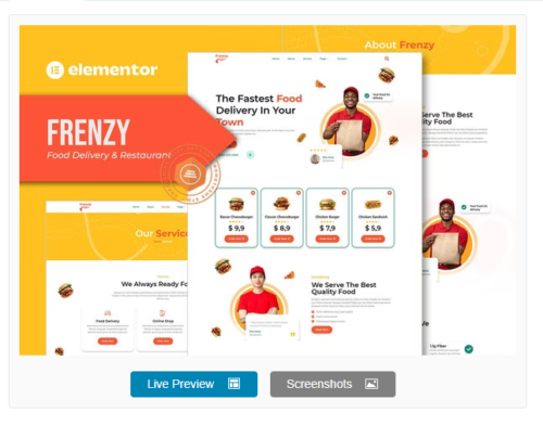 Frenzy - Food Delivery & Restaurant Elementor Template Kit