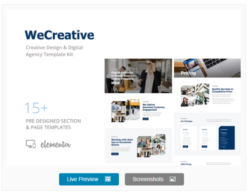 WeCreative - Digital Agency Elementor Template Kit