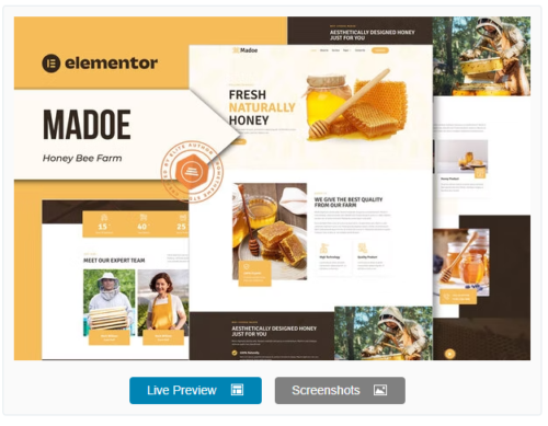 Madoe - Honey Bee Farm Elementor Template Kit