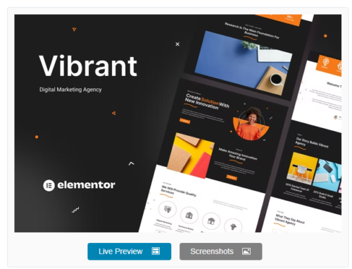 Vibrant - Digital Agency Elementor Template Kit