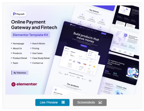 Paycash - Online Payment Gateway & Fintech Elementor Template Kit
