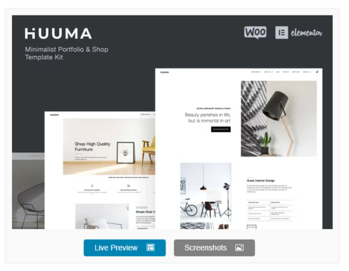 Huuma - Minimal Shop Elementor Template Kit