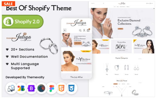 Juliya Mega Jewellery–Jewelry Watch–Accessories Shopify 2.0 Premium Responsive Theme
