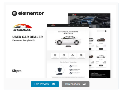 Otodeal - Used Car Dealer Elementor Template Kit