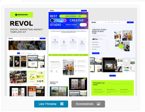 Revol - Digital Marketing Agency Elementor Template Kit