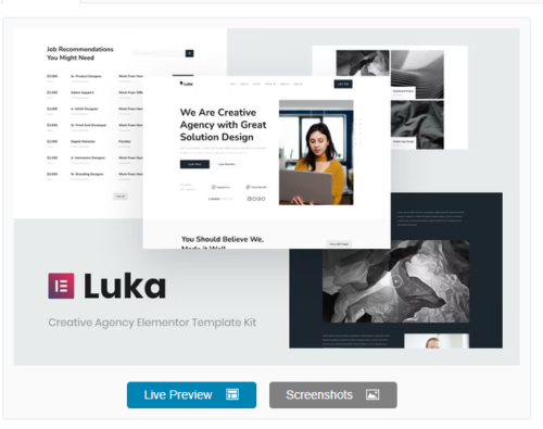 Luka - Creative Agency Elementor Template Kit