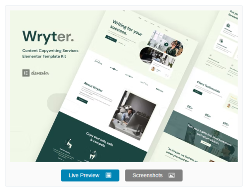 Wryter - Content Copywriting Services Elementor Template Kit