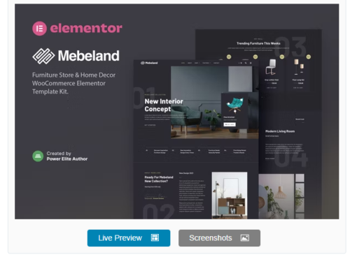 Mebeland – Furniture Store Elementor Pro Template Kit