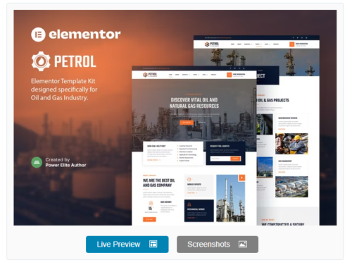 Petrol – Oil & Gas Industry Elementor Template Kit