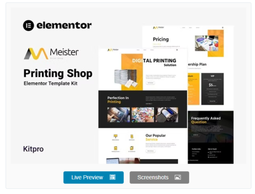 Meister - Printing Shop Elementor Template Kit