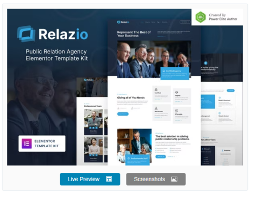 Relazio – Public Relation Agency Elementor Template Kit