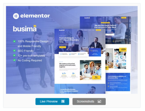 Busima - Business Consultant Elementor Template Kit