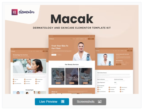Macak - Dermatology Clinic Elementor Template Kit