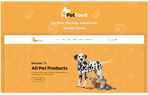 PetFood - Pet Sitter, Shop, Animal Care Shopify Theme