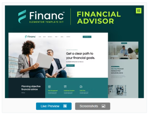 Financ - Financial Advisor Elementor Template Kit
